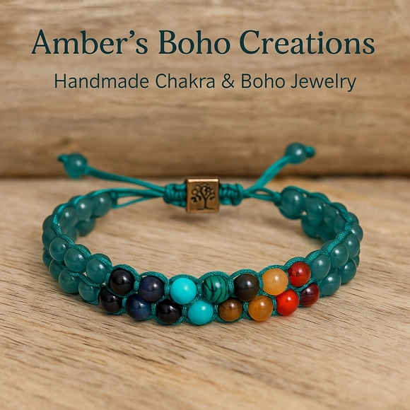 Handmade Boho Gemstone Bracelet โ Balance & Energy Healing Jewelry---๐ - Picture 1 of 5